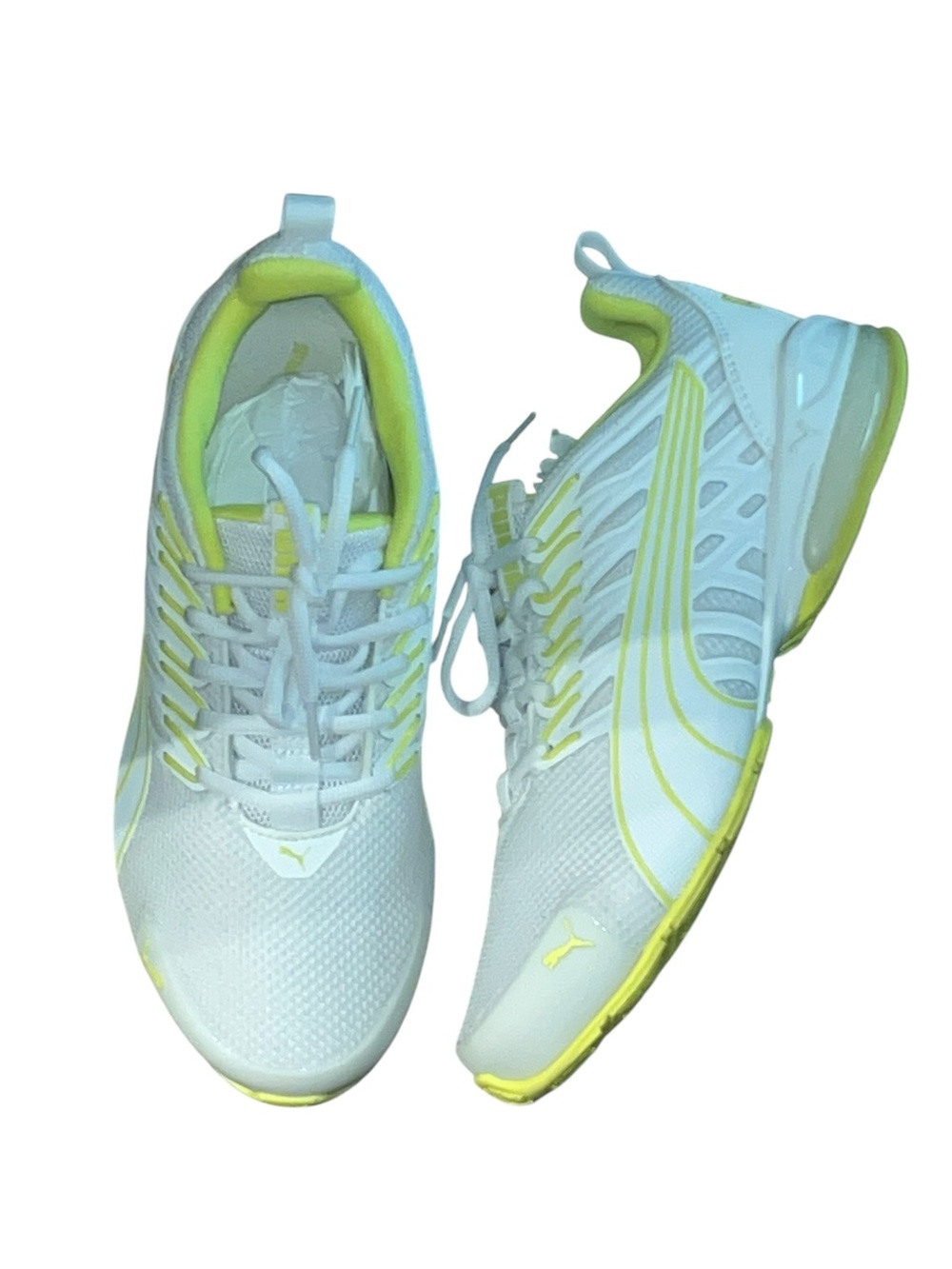 Puma White & Neon Yellow Women's Athletic Sneakers